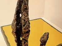 "Framework" Cast bronze, cast yellow acrylic, stone, beeswax. 12"x 12" . Price on request.
