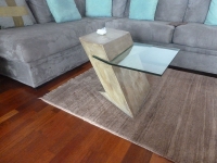 Z table- cast stone-glass.